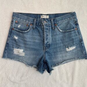Madewell Denim Blue Distressed Women Shorts